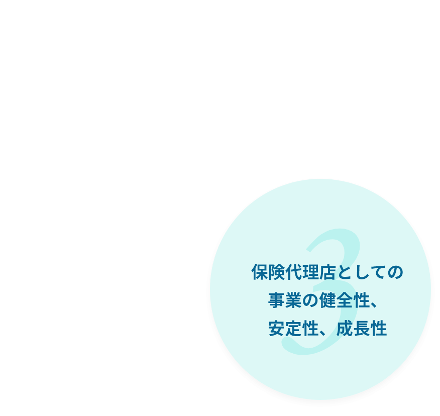 保険代理店としての事業の健全性、安定性、成長性